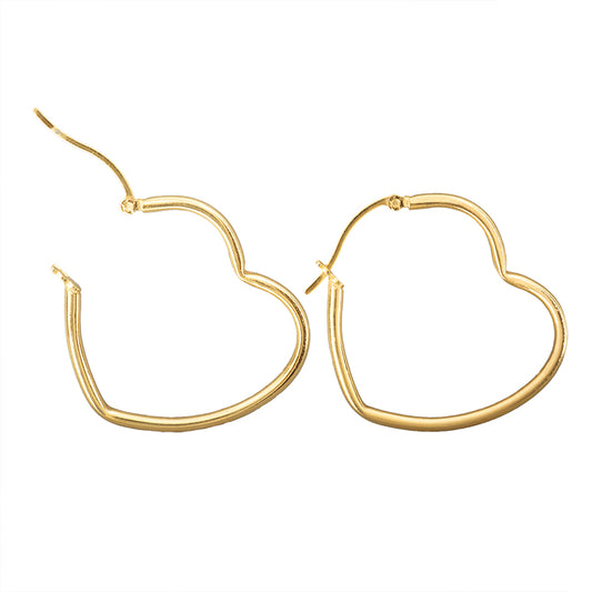 Arracada Varios Corazon 29x32mm Dorado Brillante
