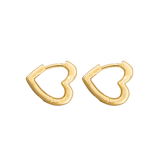 Arracada Corazón 13.6x14.2mm Dorado Brillante