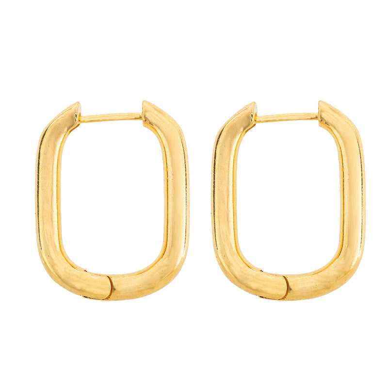 Arracada Rectangular 25x19.6mm Dorado Brillante