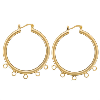 Arracada Redonda con 5 Argollas 40mm Dorado Brillante