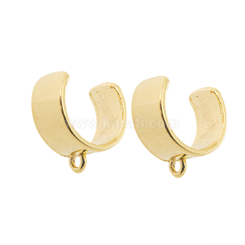 Arracada Chapa Ear Cuff 10x10.5mm Dorado