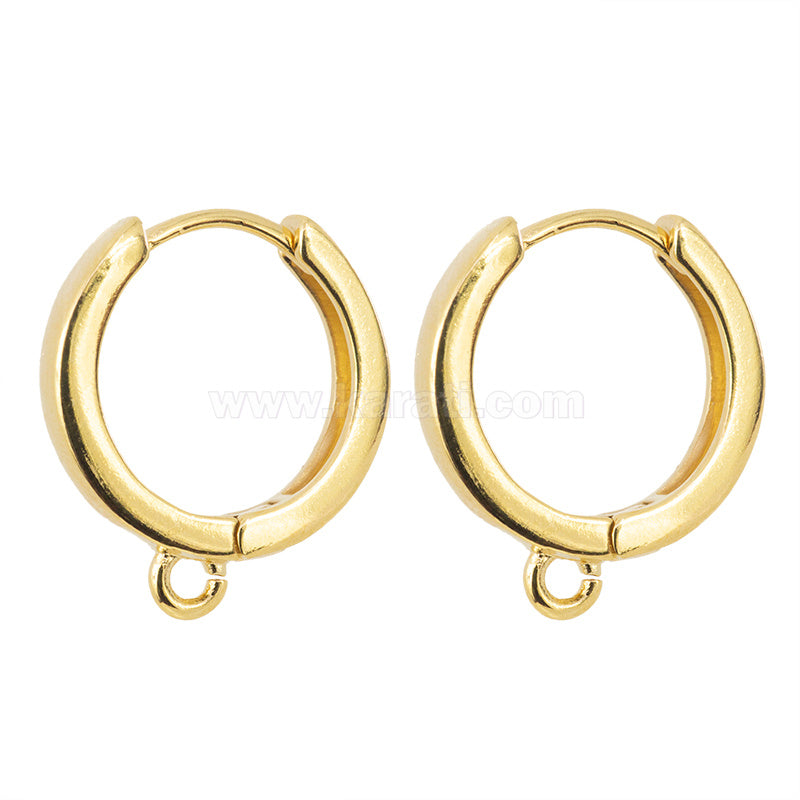 Arracada Chapa Redonda 17x15mm Dorado