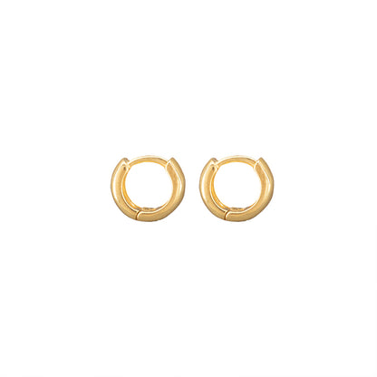 Arracada Chapa Redonda 9x10mm Dorado