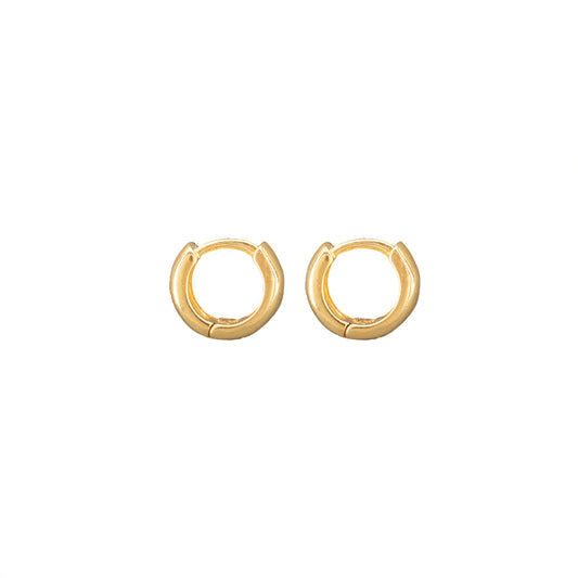 Arracada Chapa Redonda 9x10mm Dorado