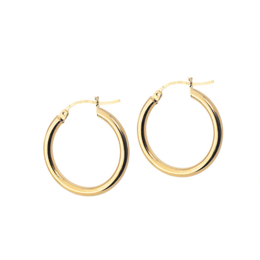 Arracada Redonda 25x3mm Dorado
