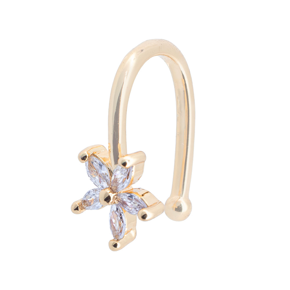 Ear Cuff con Circonia 14x7.5mm Dorado
