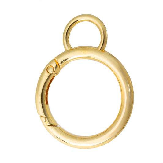 Broche Chapa Redondo con Argolla 45x34mm Dorado
