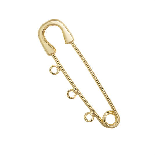 Broche Chapa Seguro con Tres Argollas 38x11.6mm Dorado