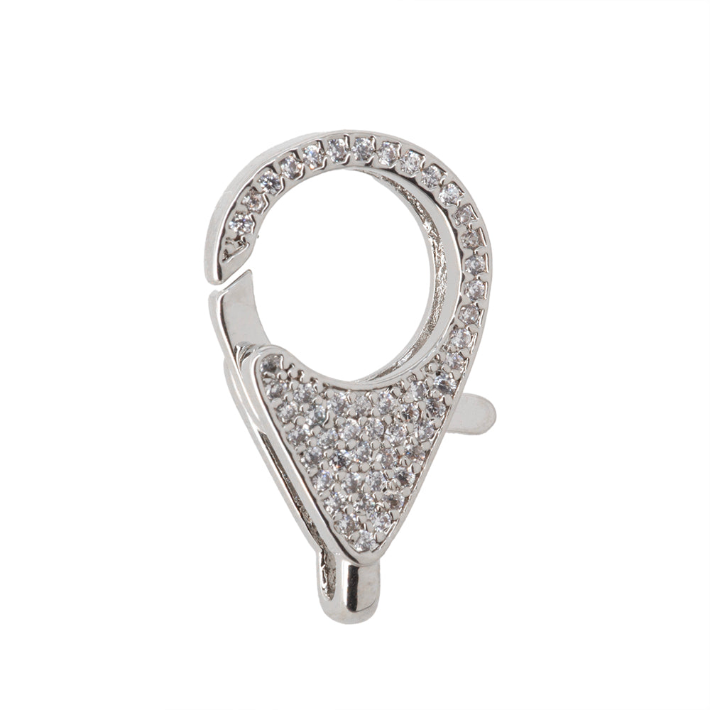 Broche Cangrejo con Circonia 24x13.5mm Plateado