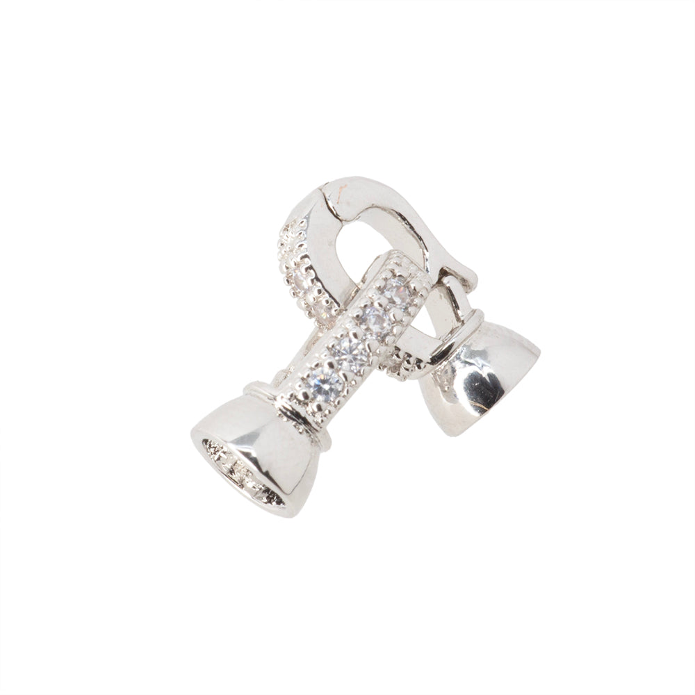 Broche con Terminal con Circonia 12x5.5mm Plateado