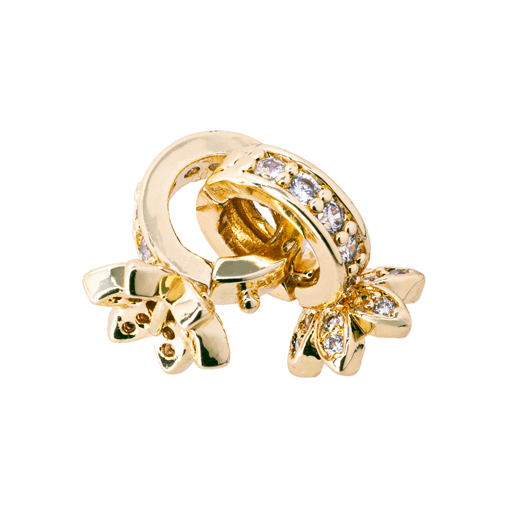 Broche con Terminal con Circonia 12x9mm Dorado