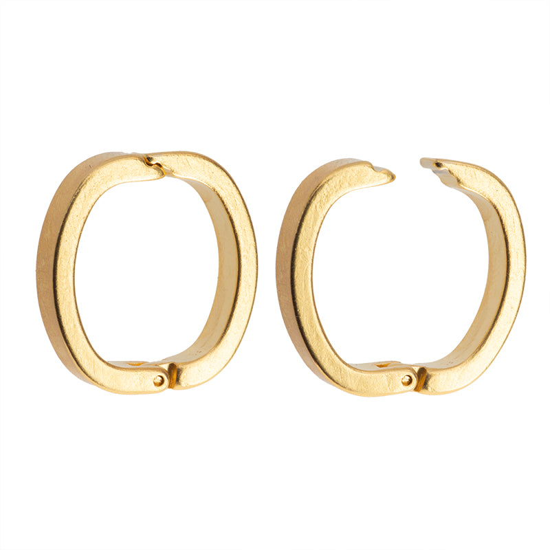 Broche De Aro 20x18mm Dorado Satinado