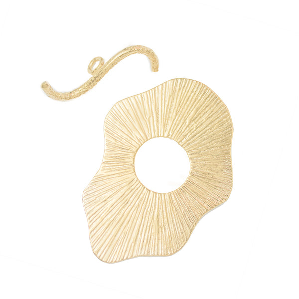Broche T Oval 58x40.5mm Dorado Satinado