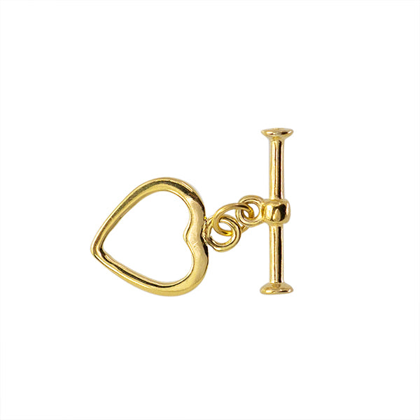 Broche T Corazón 19x14mm Dorado
