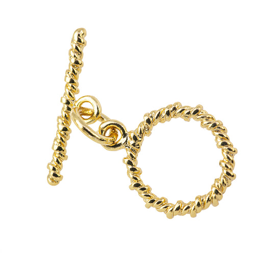 Broche T Circulo 23x16.2mm Dorado