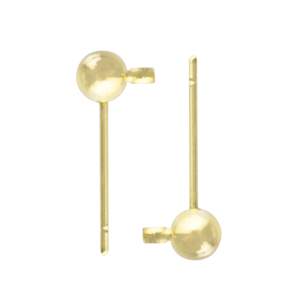 Broquel para arete Redondo 4mm Dorado Brillante