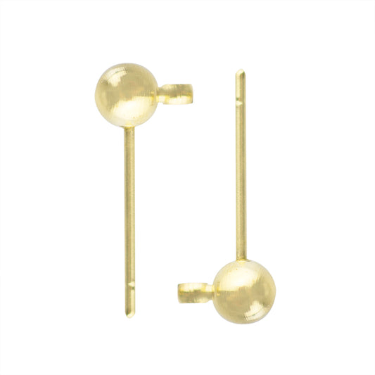 Broquel para arete Redondo 4mm Dorado Brillante