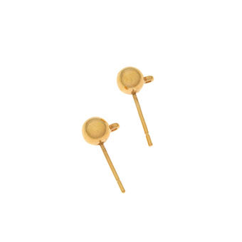 Broquel Para Arete Redondo 5mm Dorado