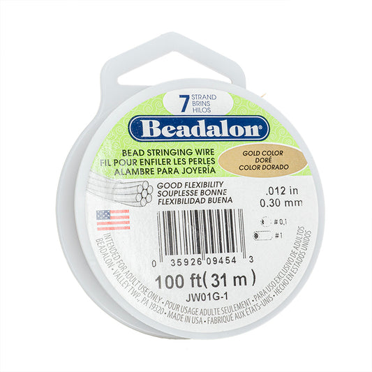 Cable de Acero 7 Hilos 0.30mm Dorado