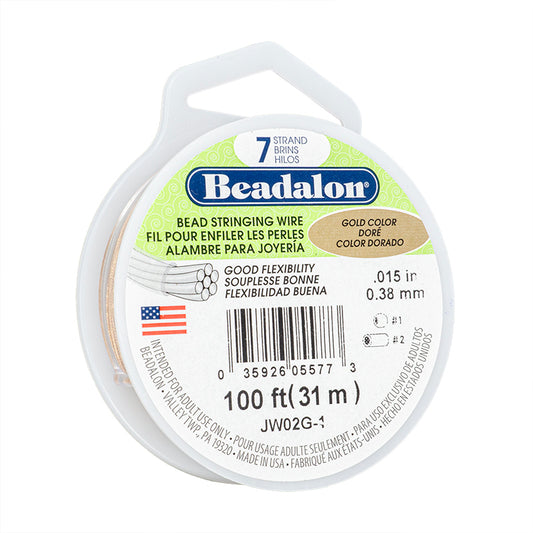 Cable de Acero 7 Hilos 0.38mm Dorado