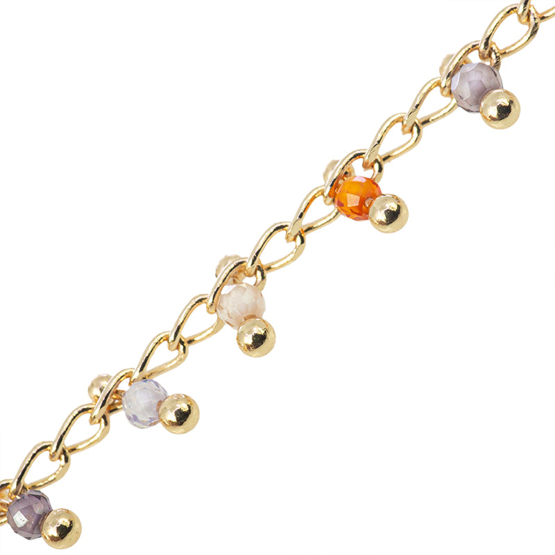 Cadena con Circonia Redonda 2.85x1.72mm Multicolor