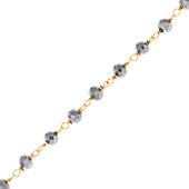 Cadena Pirita Vermeil Rondela Facetada 3mm Gris