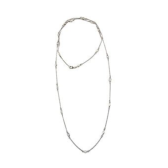 Cadena Circonia con Plata Negro Redonda Facetada 4mm Blanco