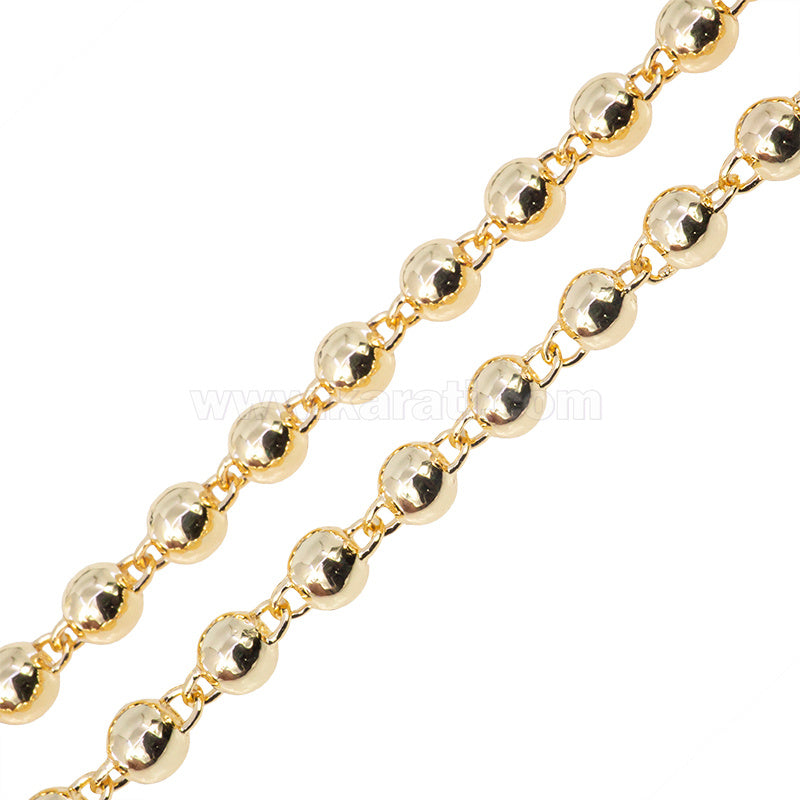 Cadena Chapa Bolitas 4mm Dorado