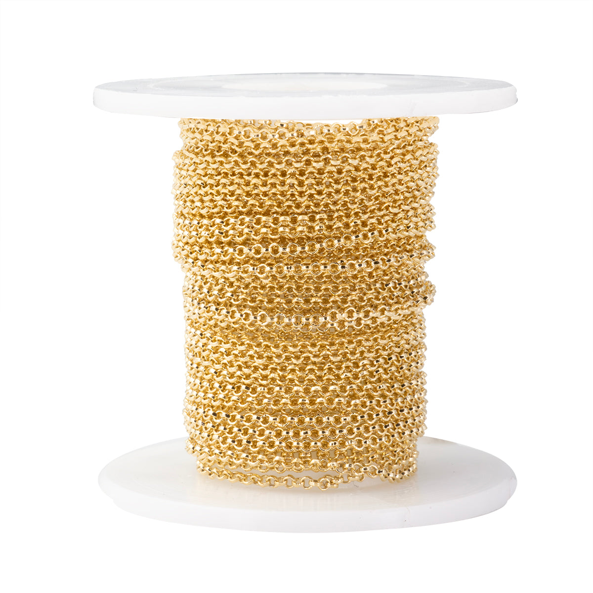 Cadena Chapa Mini Argolla media Caña 1.33x1.33mm Dorado
