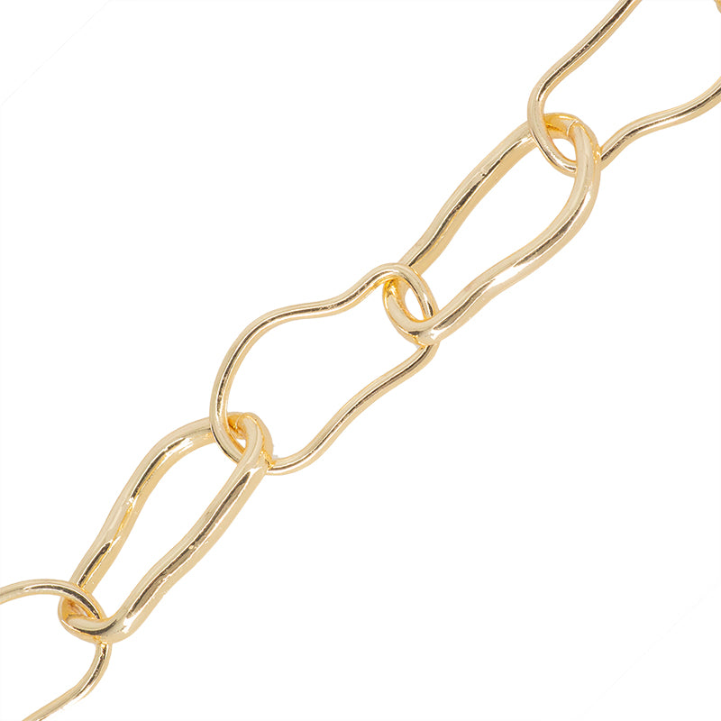 Cadena Chapa Eslabón Irregular 34x19mm Dorado