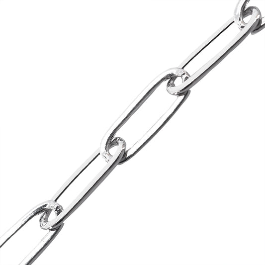 Cadena Chapa Oval 14x5mm Plateado
