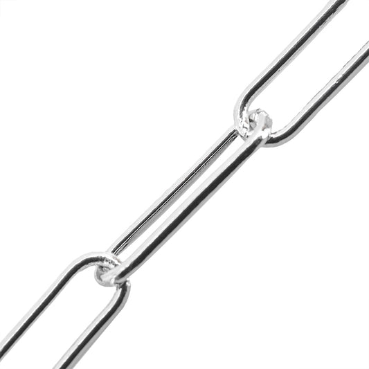 Cadena Oval 24x7mm Plateado Brillante
