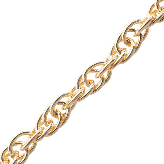 Cadena Chapa Torzal 4x3mm Dorado Brillante