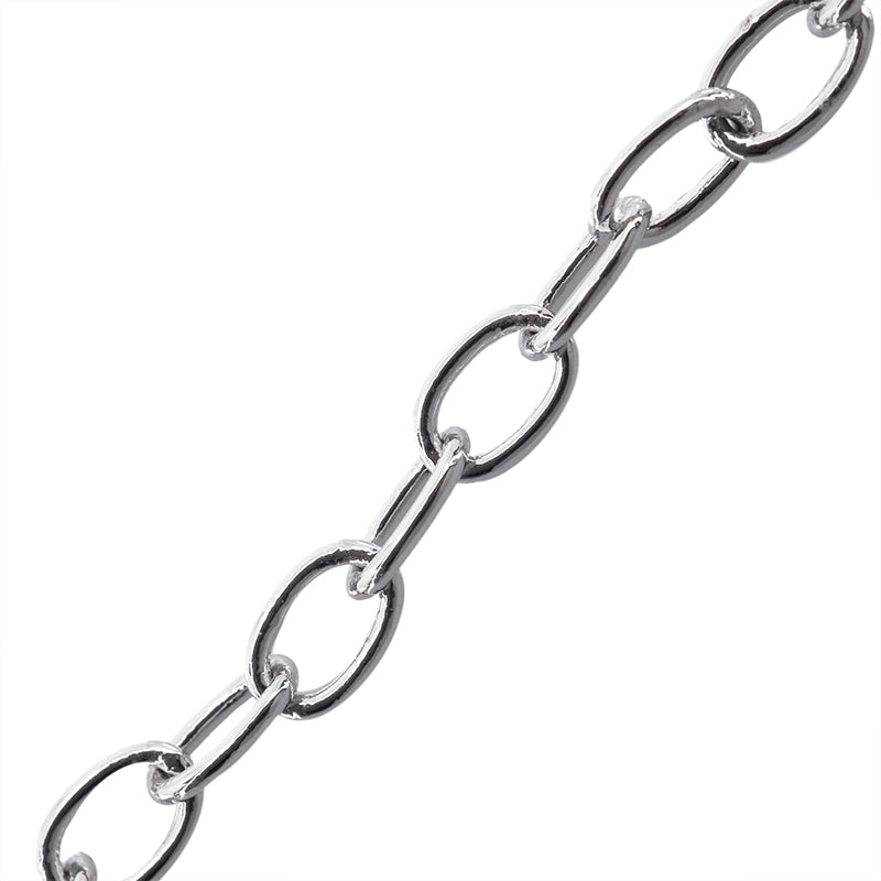 Cadena Oval Ancla 7x4.5mm Plateado