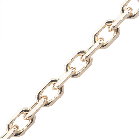 Cadena Chapa Oval Ancla 8x5mm Dorado Brillante