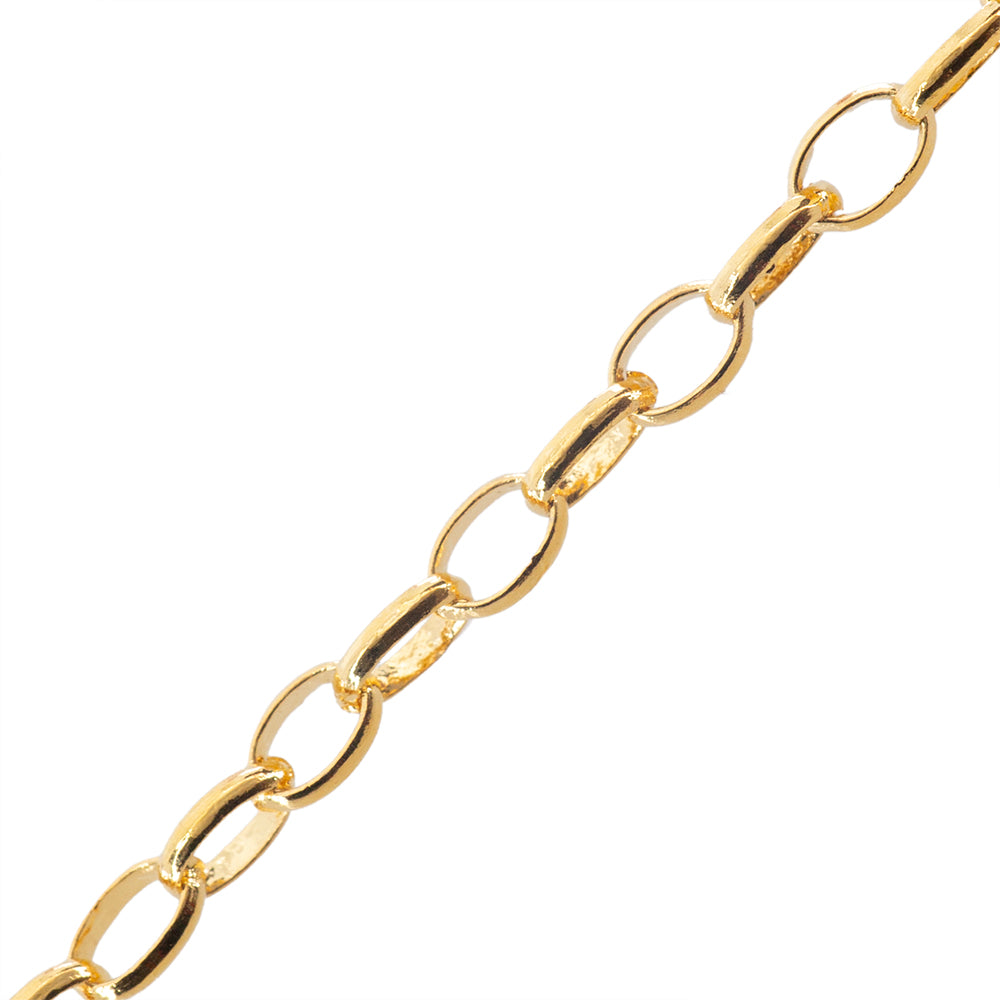 Cadena Chapa Oval Media Caña 4x2.5mm Dorado