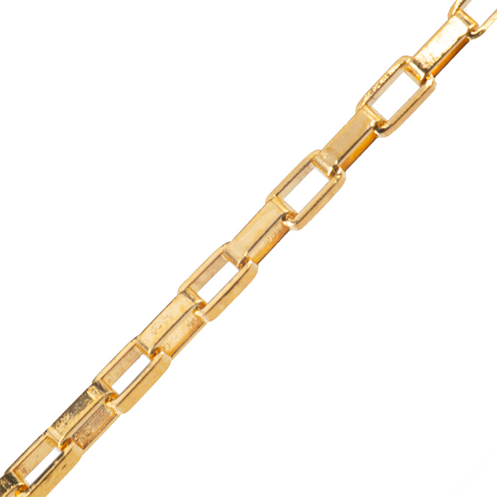 Cadena Chapa Rectángulo Media Caña 2.7x1.5mm Dorado