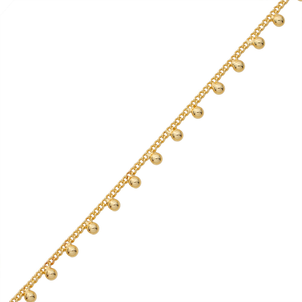 Cadena con Esferas Colgando 2mm Dorado
