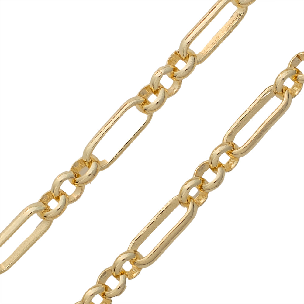 Cadena Oval con Circulos 15.5x6mm Dorado