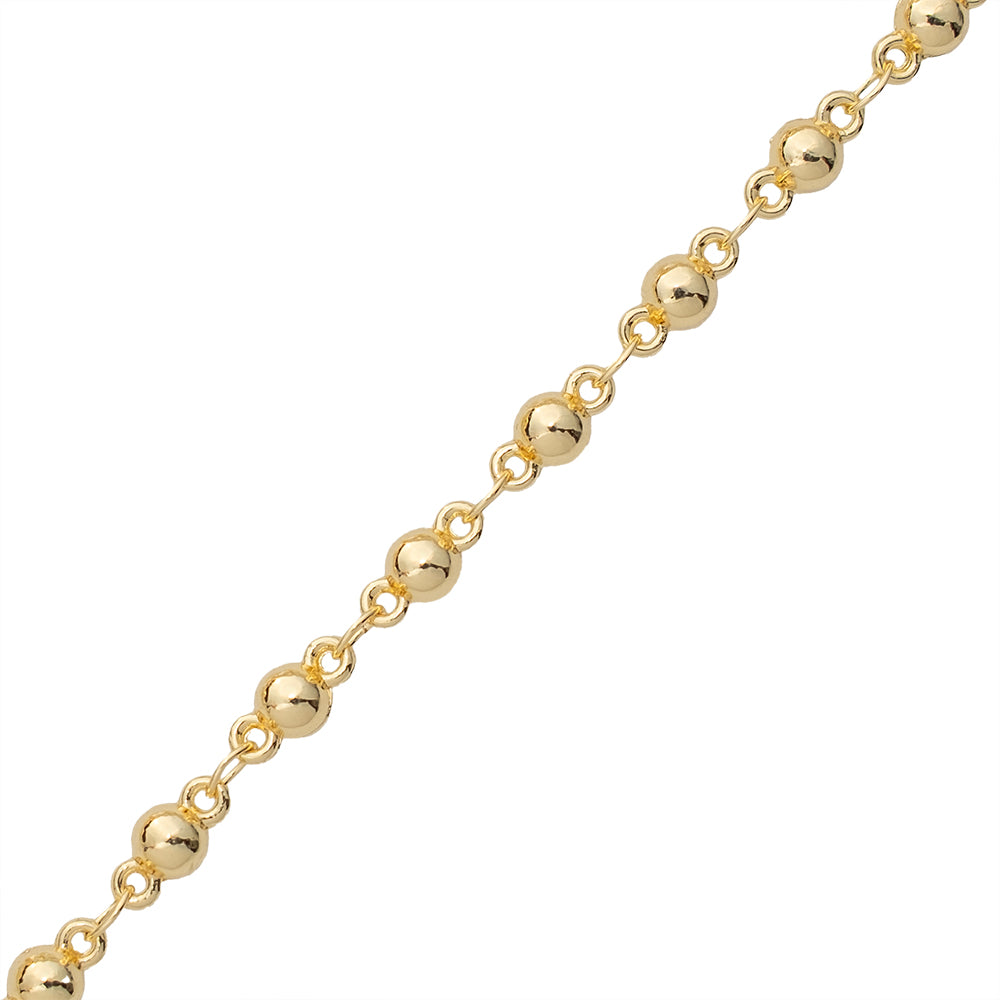 Cadena con Esfera 4mm Dorado