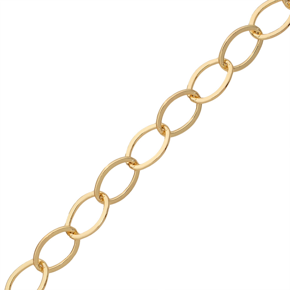Cadena Oval Plano 11x8mm Dorado