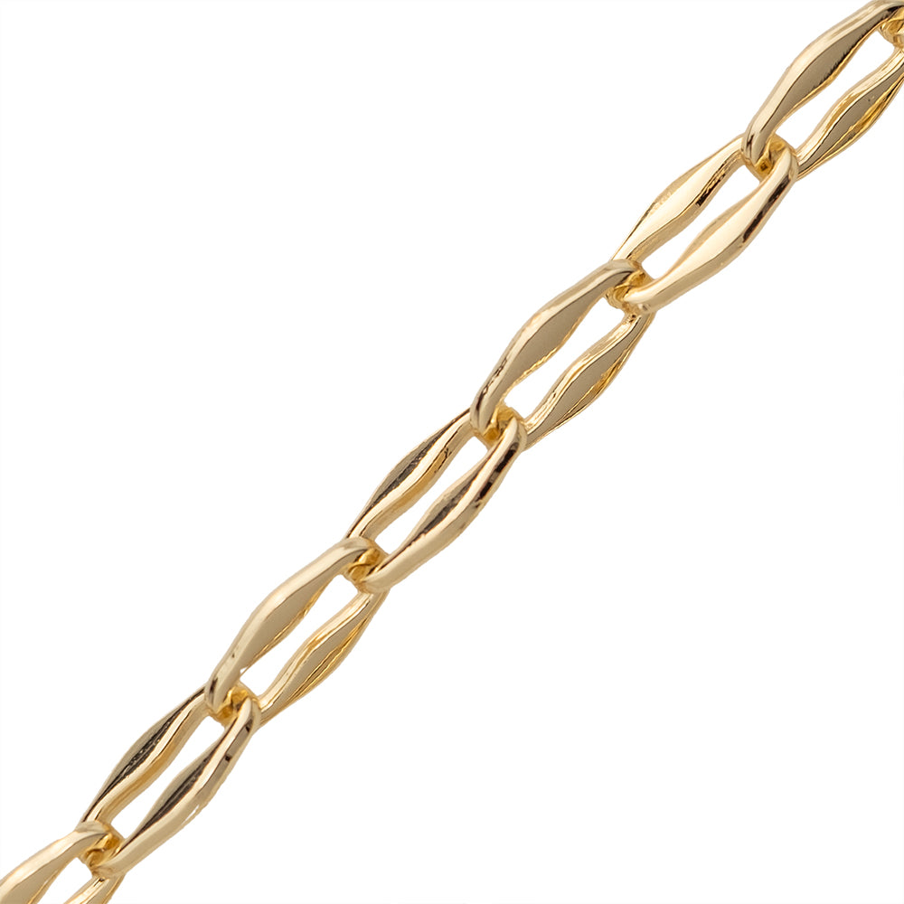 Cadena Oval con Diseño 12.5x6.5mm Dorado