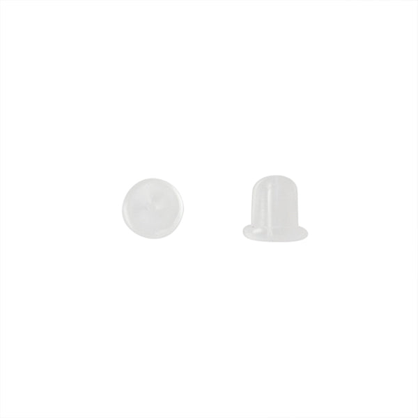 Contra para Arete Chupon Sencillo 6x5mm Transparente