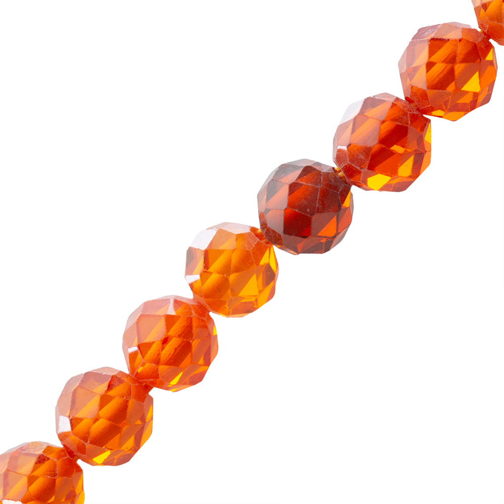 Circonia Esfera Facetada 4mm Naranja