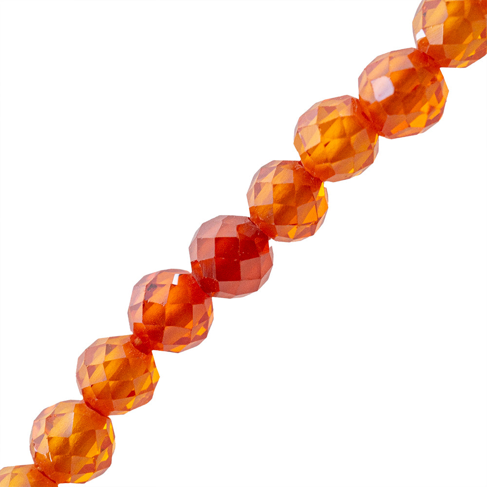 Circonia Esfera Facetada 2mm Naranja