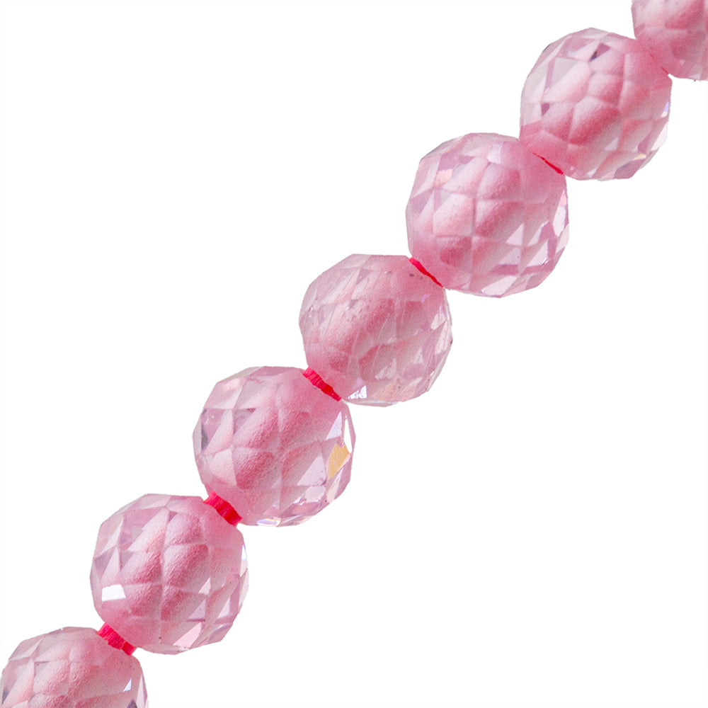 Circonia Esfera Facetada 2mm Rosa