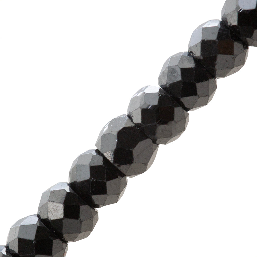 Circonia Rondela Facetada 2x3mm Negro
