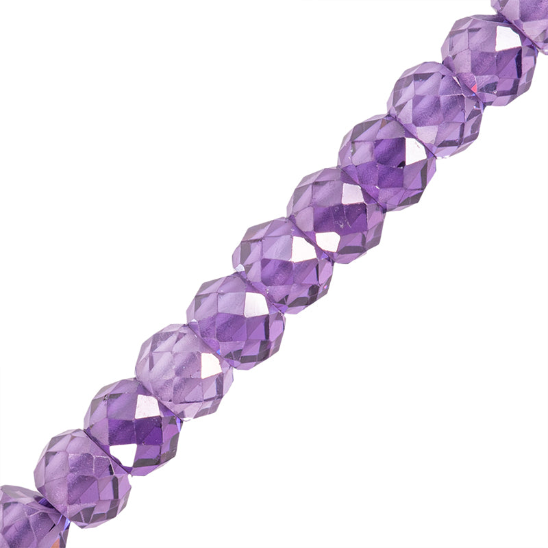 Circonia Rondela Facetada 2x3mm Morado