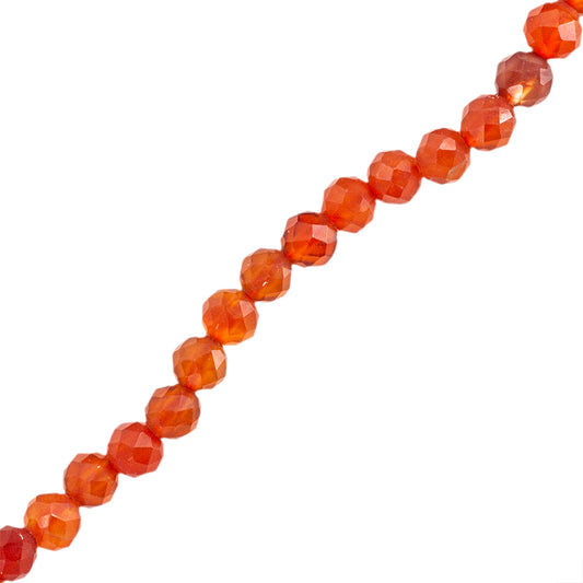 Cornalina Esfera Facetada 2mm Naranja