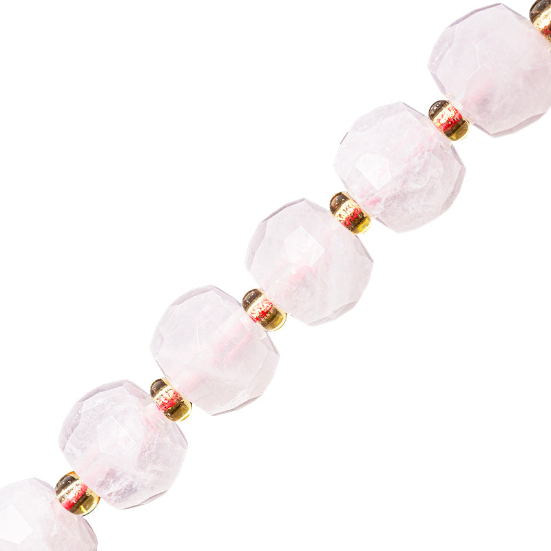 Cuarzo Rosa Rondela Facetada 6x8mm Rosa